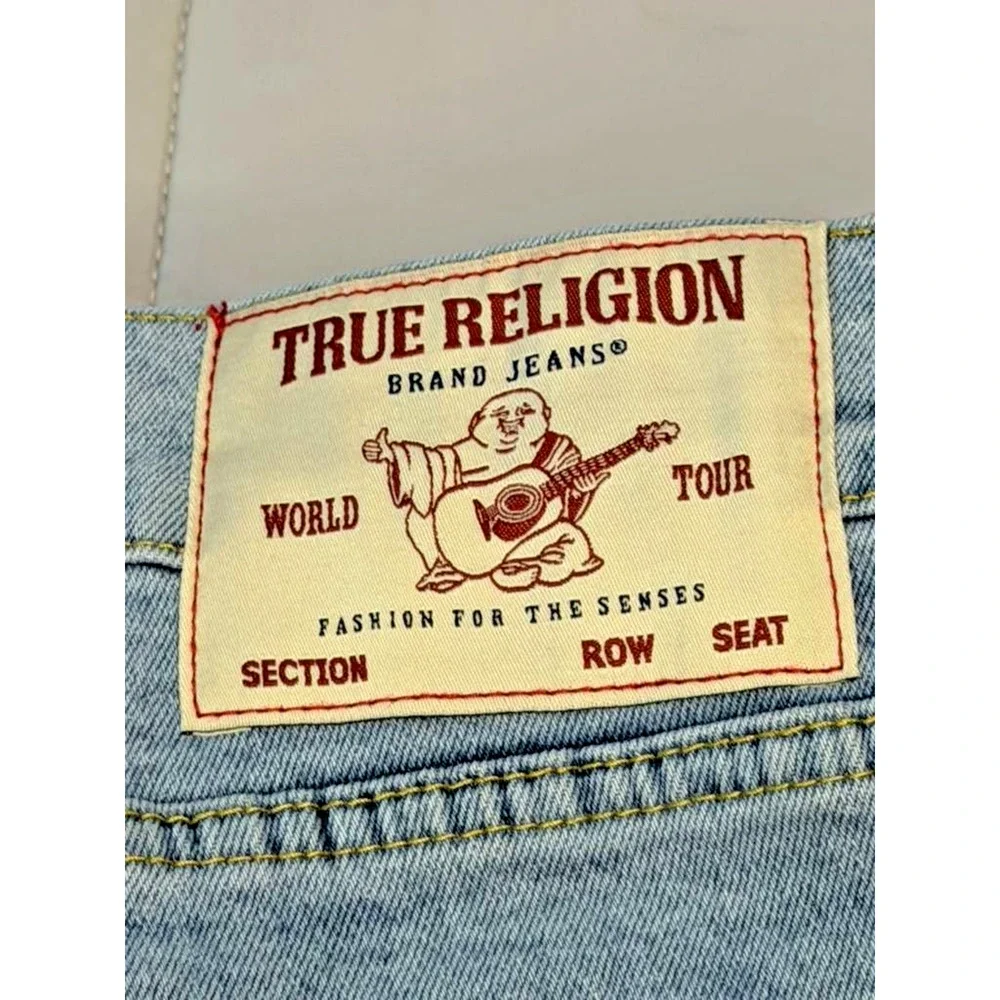 True Religion Men’s Geno SN Slim Relaxed Jeans– Light Shaker Wash –Size 34 NWT